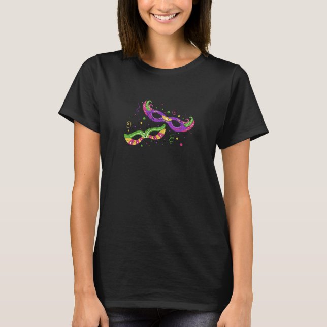 Mardi Gras Masks Designs Festival Masquerade Carni T-Shirt (Front)
