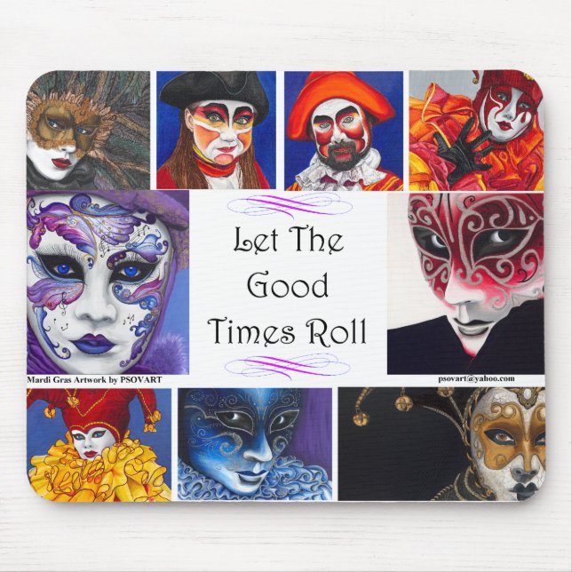 Mardi Gras  Masks Mouse Mat (Front)