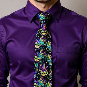 Mardi Gras Masks pattern Tie