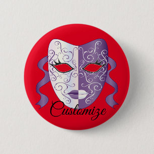 mardi gras masks Thunder_Cove 6 Cm Round Badge