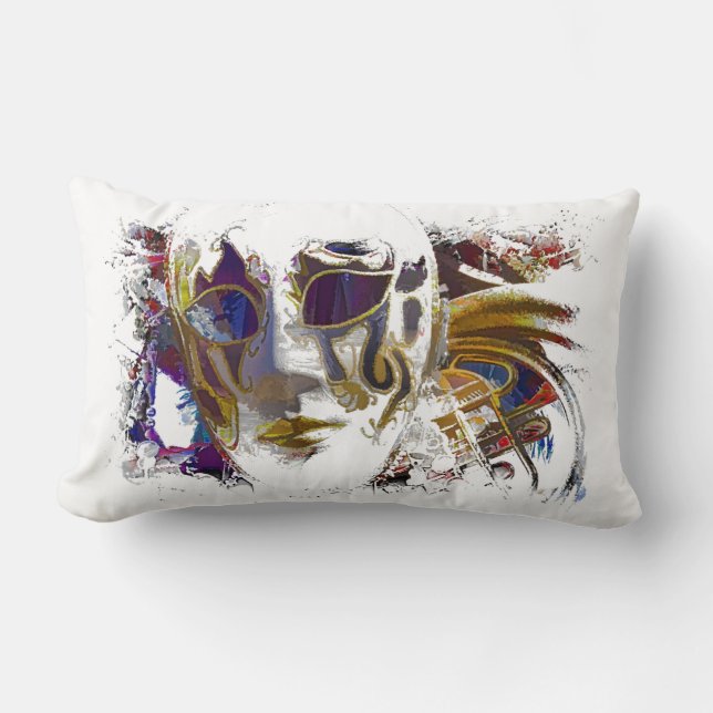Mardi Gras Masque Lumbar Cushion (Front)