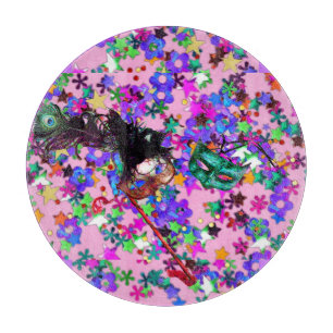 MARDI GRAS MASQUERADE BALL MASK  confetti  Cutting Board