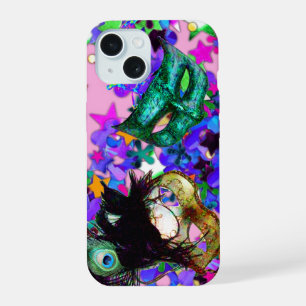 MARDI GRAS MASQUERADE BALL MASK confetti iPhone 15 Case