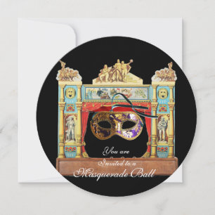 MARDI GRAS MASQUERADE BALL MASKS THEATRE STAGE INVITATION