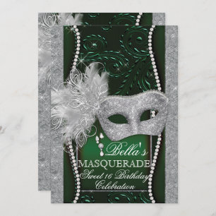 Mardi Gras Masquerade Birthday Party Invitation