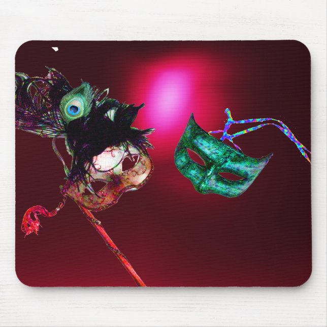 MARDI GRAS MASQUERADE burgundy Mouse Mat (Front)