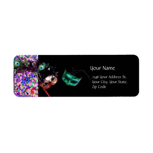 MARDI GRAS MASQUERADE Confetti black (Front)