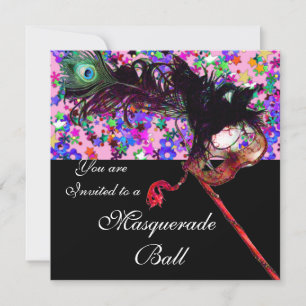 MARDI GRAS MASQUERADE & CONFETTI INVITATION