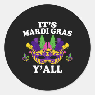 Mardi Gras Masquerade Mardi Parade Costume Mens An Classic Round Sticker