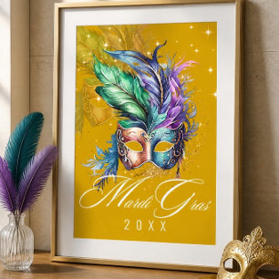Mardi Gras Masquerade Mask Gold Poster