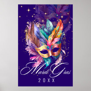 Mardi Gras Masquerade Mask   Purple Poster