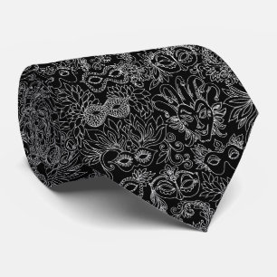 Mardi Gras Masquerade Masks Black and White Tie