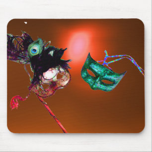 MARDI GRAS MASQUERADE orange Mouse Mat