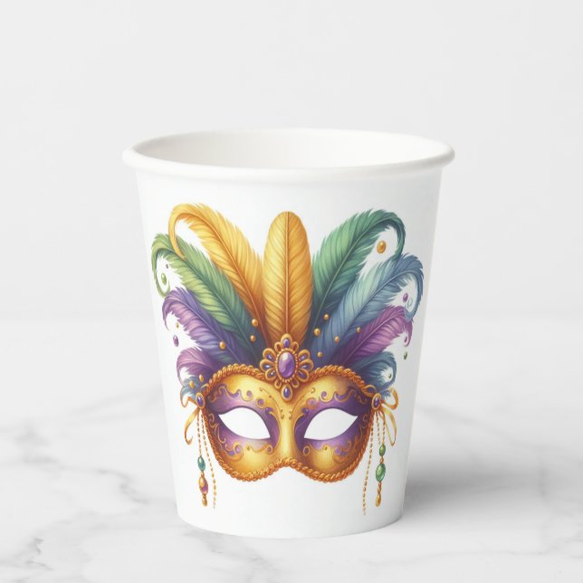 Mardi Gras Masquerade Paper Cups (Front)