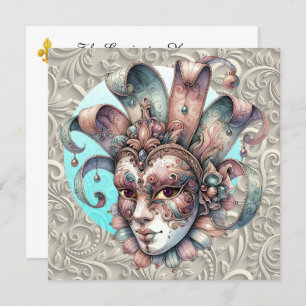 Mardi Gras Masquerade Party Invitation