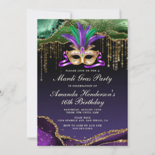 Mardi Gras Masquerade Party Invitation