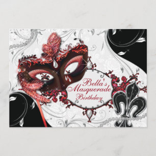 Mardi Gras Masquerade Party Invitations