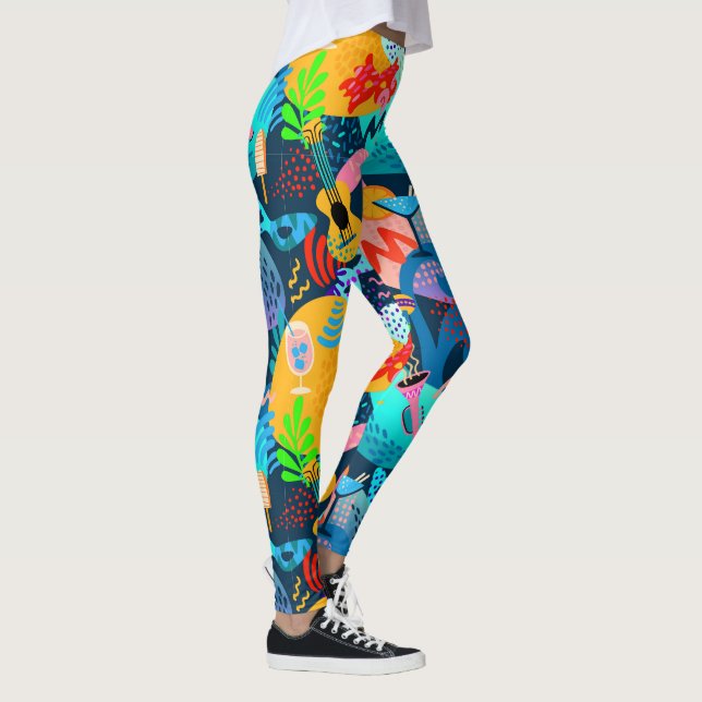 Mardi Gras Masquerade Pop Fashion Leggings (Right)