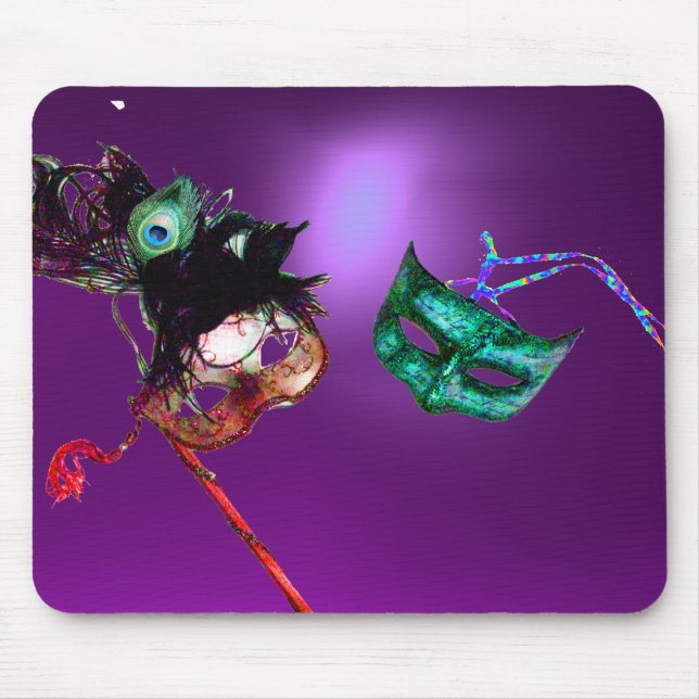 MARDI GRAS MASQUERADE purple Mouse Mat (Front)