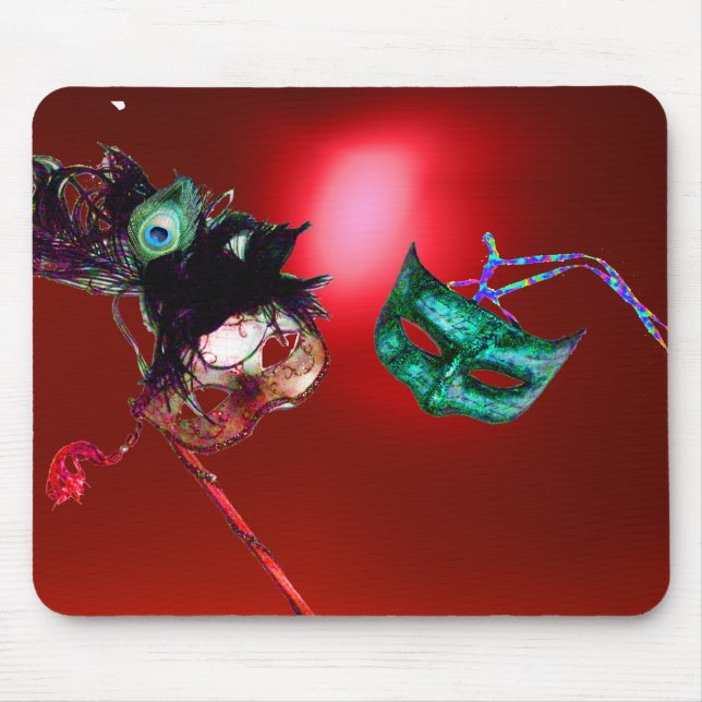 MARDI GRAS MASQUERADE red Mouse Mat (Front)
