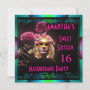 Mardi Gras masquerade sixteen party Invitation
