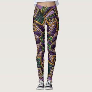 Mardi Gras  Medallion Leggings