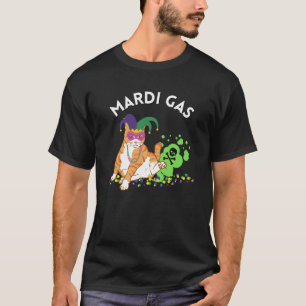 Mardi Gras Meme Pun Farting Cat Mardi Gas Cat Smel T-Shirt