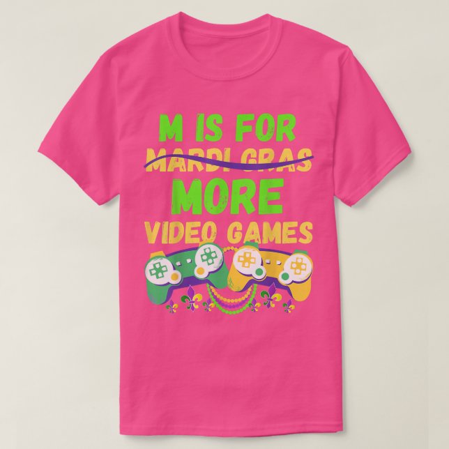 Mardi Gras Mens Tee Gamers Video Games Controller  (Design Front)