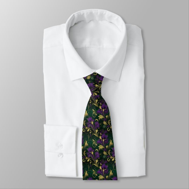 Mardi Gras Men's Tie  (Tied)