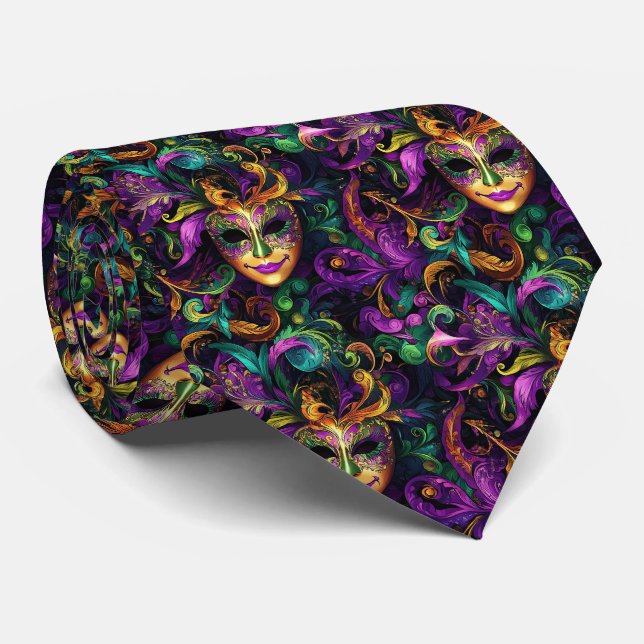 Mardi Gras Men's Tie (Rolled)