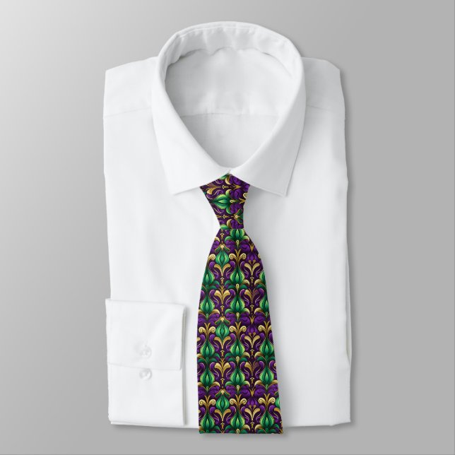 Mardi Gras Men's Tie  (Tied)