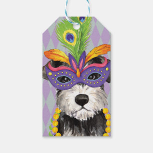 Mardi Gras Mini Schnauzer Gift Tags