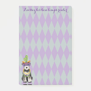 Mardi Gras Mini Schnauzer Post-it Notes