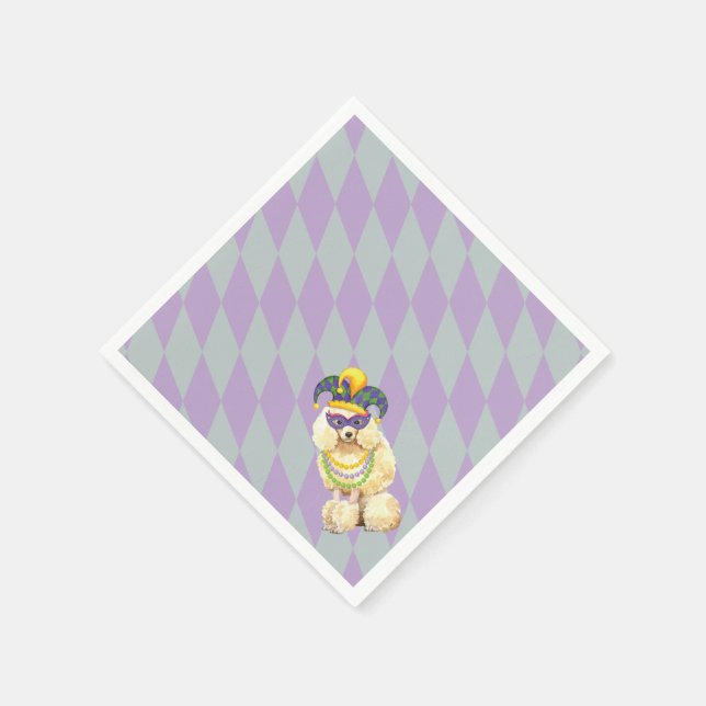 Mardi Gras Miniature Poodle Napkin (Corner)