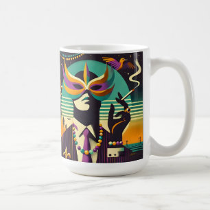 Mardi Gras Mr. Death The Smoking Man Coffee Mug