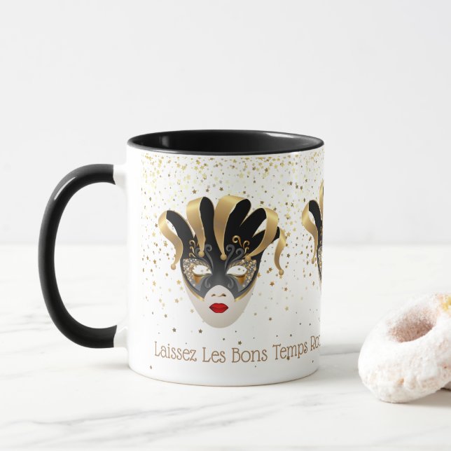 Mardi Gras Mug-Laissez Les Bons Temps Rouler Mug (With Donut)