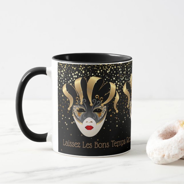Mardi Gras Mug-Laissez Les Bons Temps Rouler Mug (With Donut)