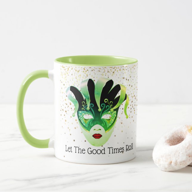 Mardi Gras Mug-Let The Good Times Roll Mug (With Donut)