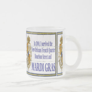 Mardi Gras Mural Frosted Glass Coffee Mug