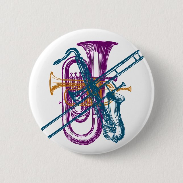 Mardi Gras Music 6 Cm Round Badge (Front)