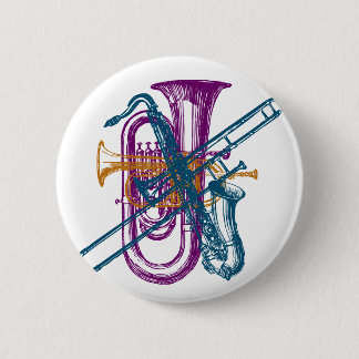 Mardi Gras Music 6 Cm Round Badge