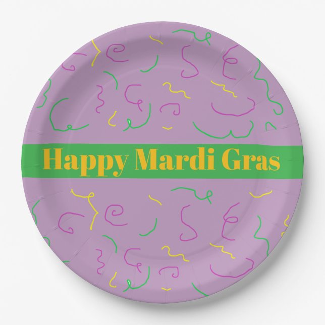 Mardi Gras Napkins Paper Plate (Front)