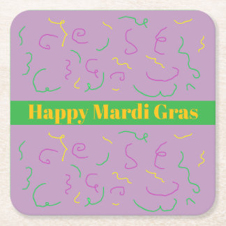 Mardi Gras Napkins Square Paper Coaster