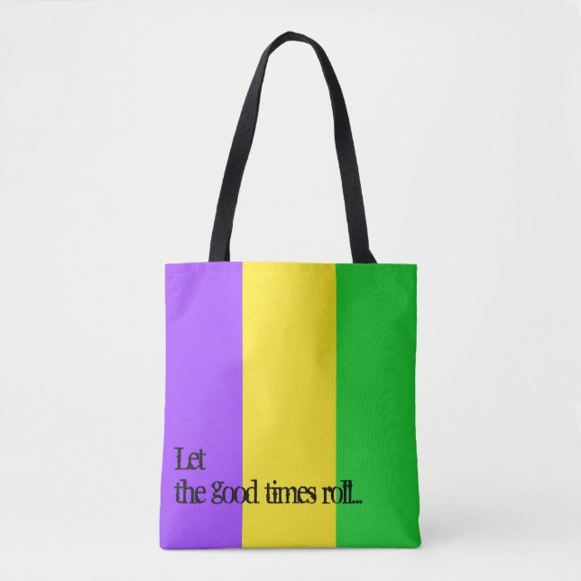 Mardi Gras New Orleans Carnival Colours Custom Tex Tote Bag (Front)