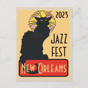 Mardi Gras New Orleans Chat Noir Edit Text Poster Postcard
