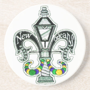 MARDI GRAS NEW ORLEANS FLEUR DE LIS LAMP COASTER