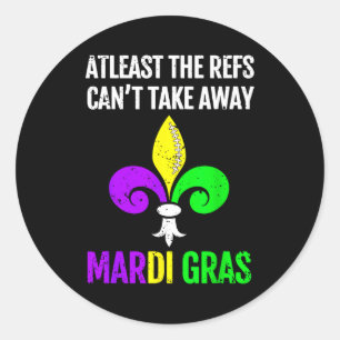 Mardi Gras New Orleans Funny Football Gift  Classic Round Sticker