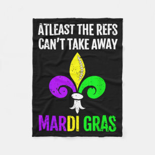 Mardi Gras New Orleans Funny Football Gift  Fleece Blanket
