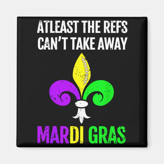 Mardi Gras New Orleans Funny Football Gift  Magnet (Front)
