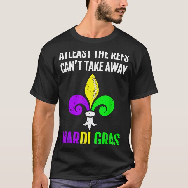 Mardi Gras New Orleans Funny Football Gift  T-Shirt (Front)